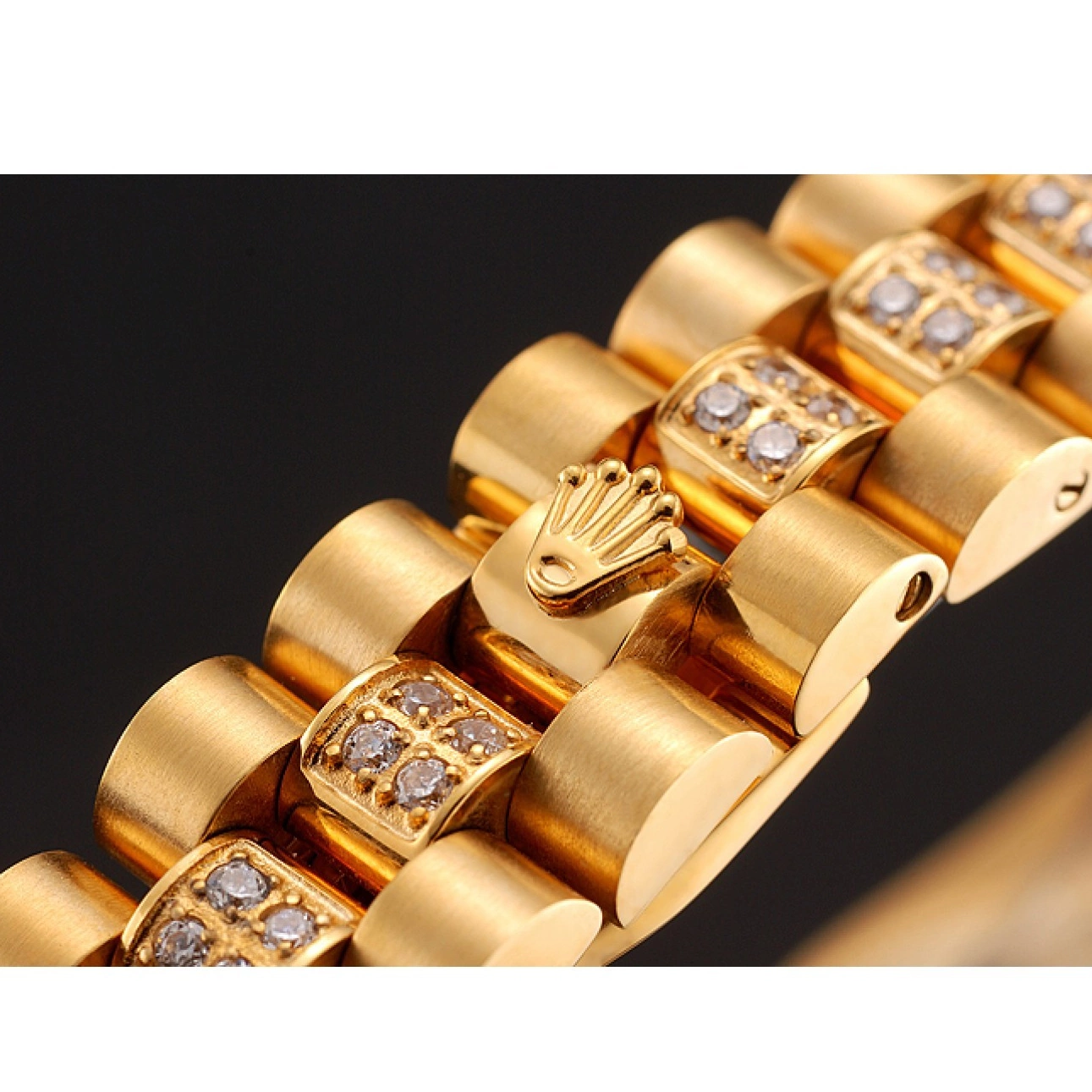 Aaa replica watch Swiss Dial Gold Diamond Rolex 1453955 DayJust Pave Bracelet Diamond 0629